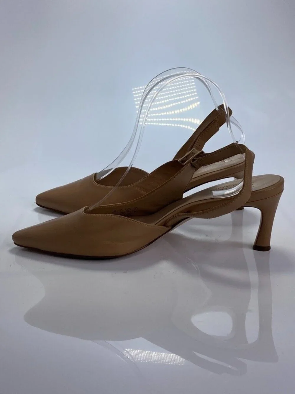 Naturalizer 27 Edit Women's Felicia Taupe Leather Pointy Slingback Heel Sz 9.5